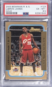 2003-04 Bowman Rookies & Stars Gold#123 LeBron James Rookie Card - PSA EX-MT+ 6.5